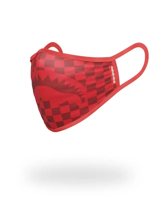 Sprayground FACE MASKS*SHARKS IN PARIS (RED) FORM-FITTING MASK