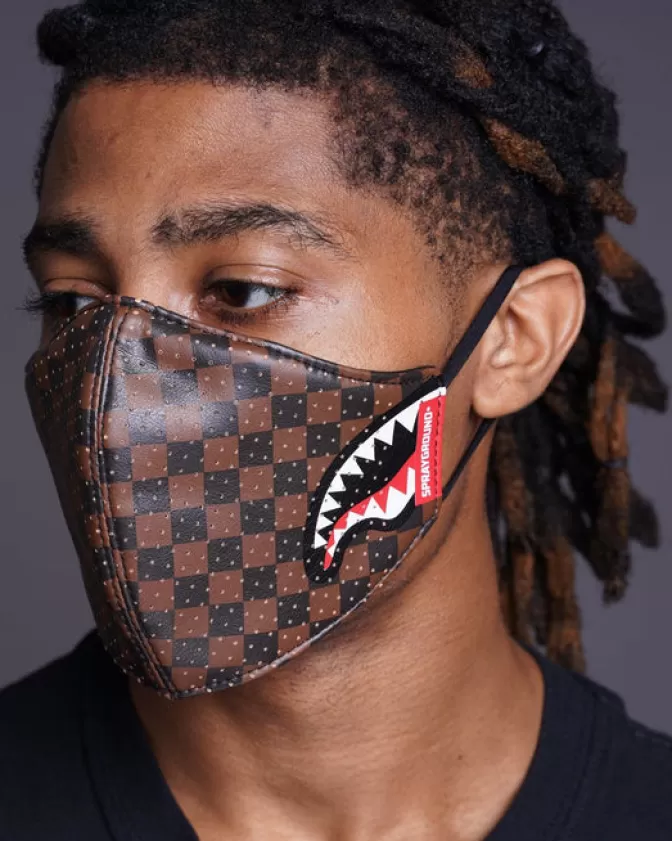 Sprayground FACE MASKS*SHARKS IN PARIS VEGAN LEATHER FACE MASK