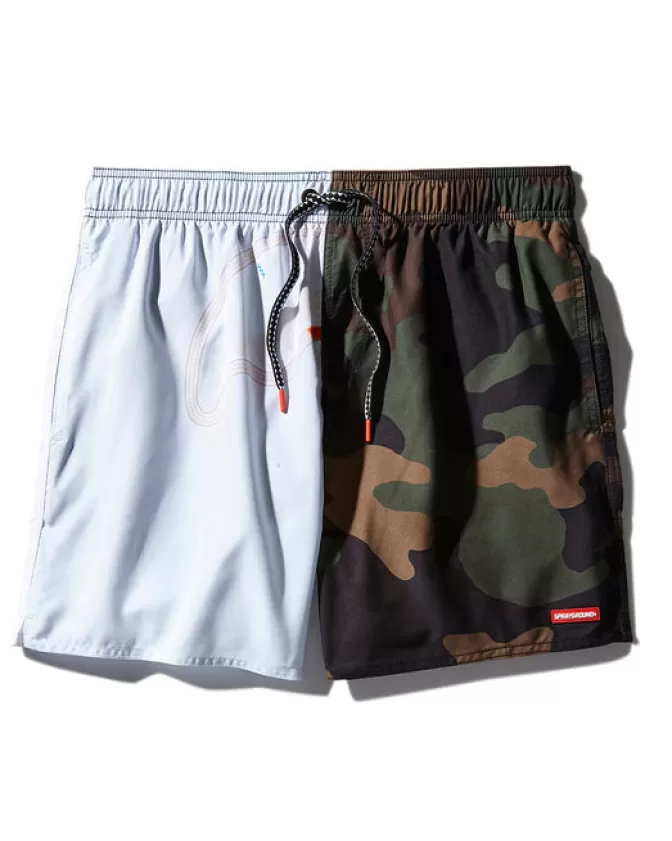 Sprayground SWIMWEAR*SPLIT BITE CAMO SHOTO SWIM TRUNKS