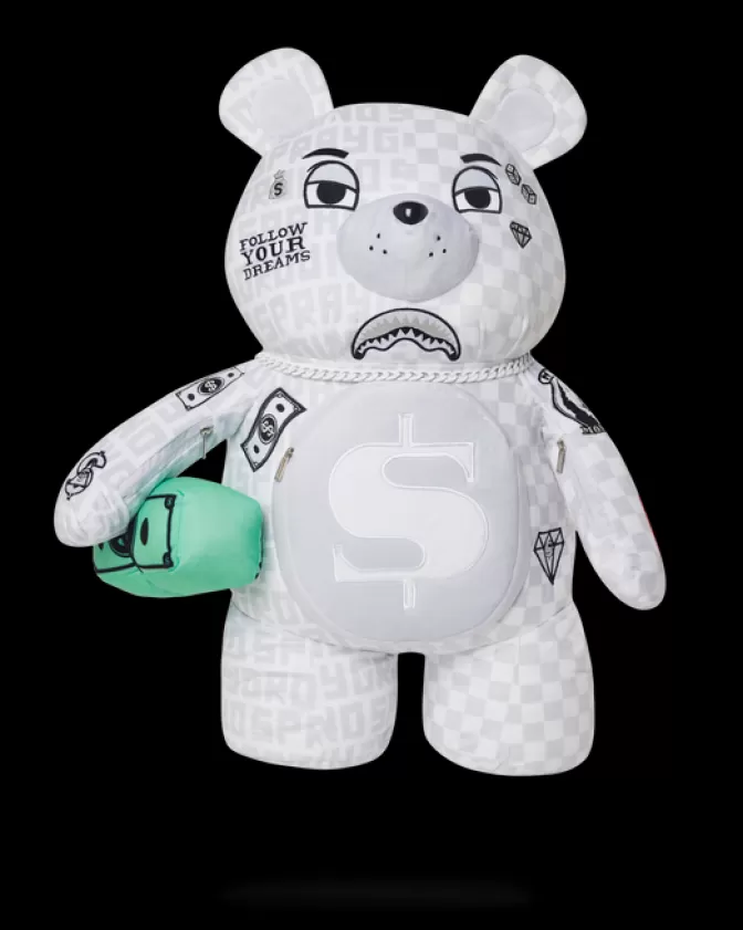 Sprayground TEDDY BEAR BACKPACKS | BACKPACKS*SPLIT THE CHECK (PEARL) MONEYBEAR TEDDYBEAR BACKPACK