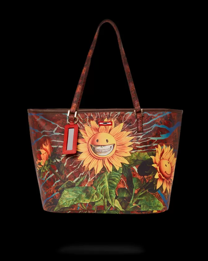 Sprayground TOTES | HANDBAGS*SUNFLOWER GRIN RON ENGLISH COLLAB TOTE