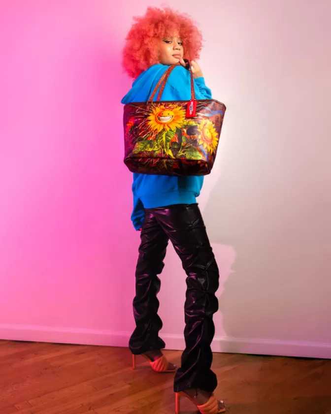 Sprayground TOTES | HANDBAGS*SUNFLOWER GRIN RON ENGLISH COLLAB TOTE