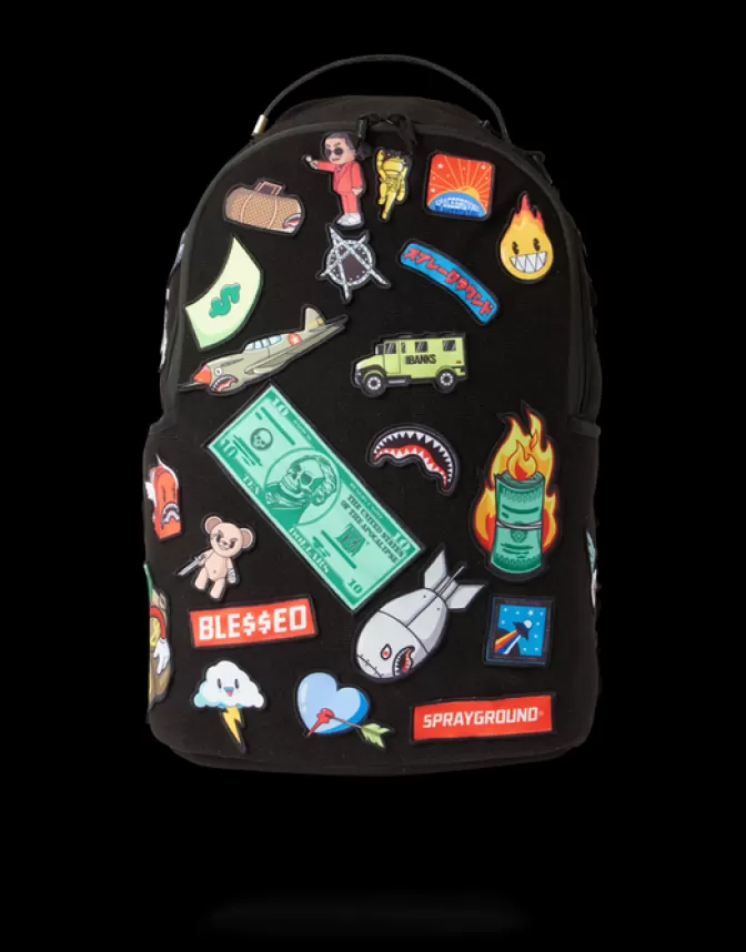 Sprayground THE 32 REMOVABLE PATCHES VELCRO BACKPACK Outlet