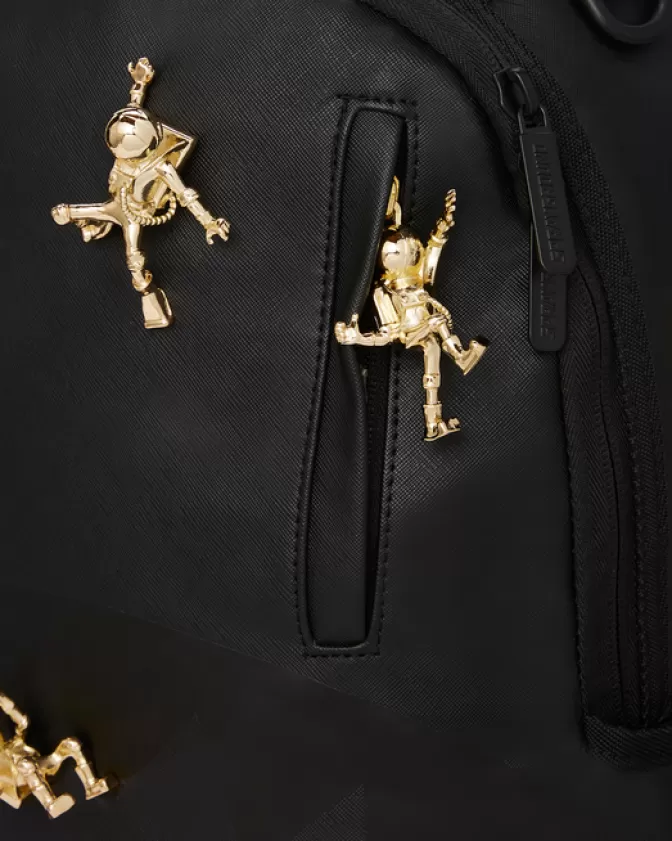 Sprayground BACKPACKS*THE LOST IN SPACE BACKPACK (10 3D GOLD METAL ASTRONAUTS)