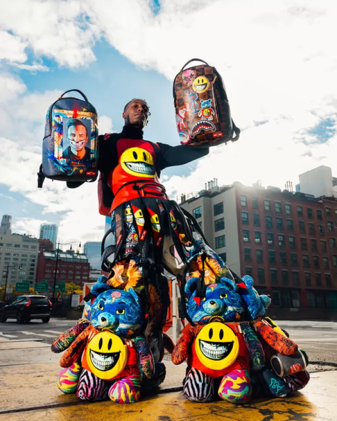 Sprayground BACKPACKS*THE RARE DBD GRIN SHARK PORTRAIT BY RON ENGLISH- SUPER LIMITED EDITION