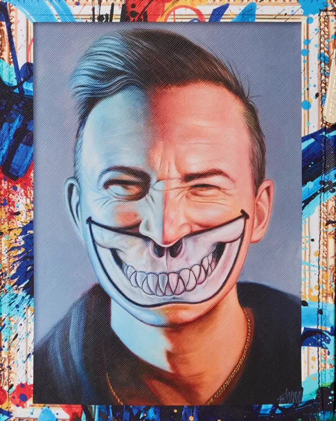 Sprayground BACKPACKS*THE RARE DBD GRIN SHARK PORTRAIT BY RON ENGLISH- SUPER LIMITED EDITION