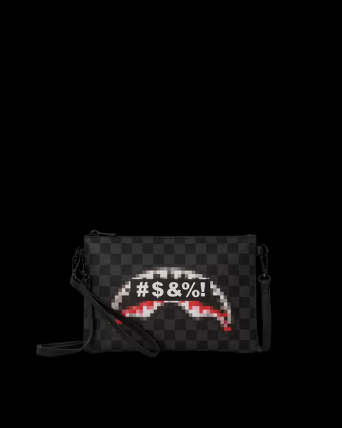 Sprayground CROSSOVER CLUTCHES*'WHAT THE BEEP' SHARK CROSSOVER CLUTCH