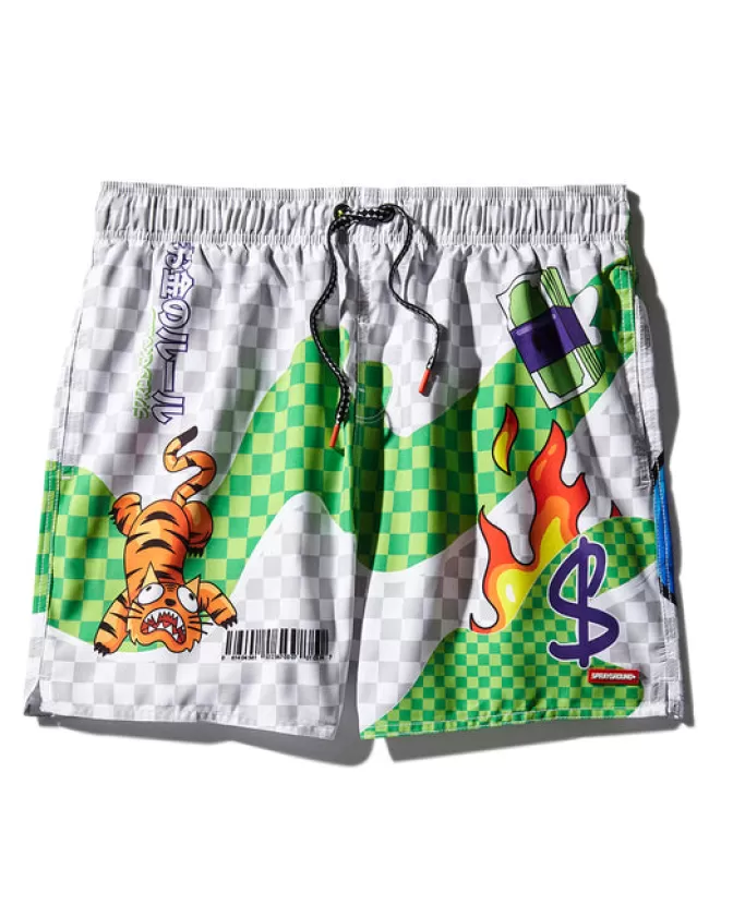 Sprayground SWIMWEAR*WTF ART SHOTO SWIM TRUNKS